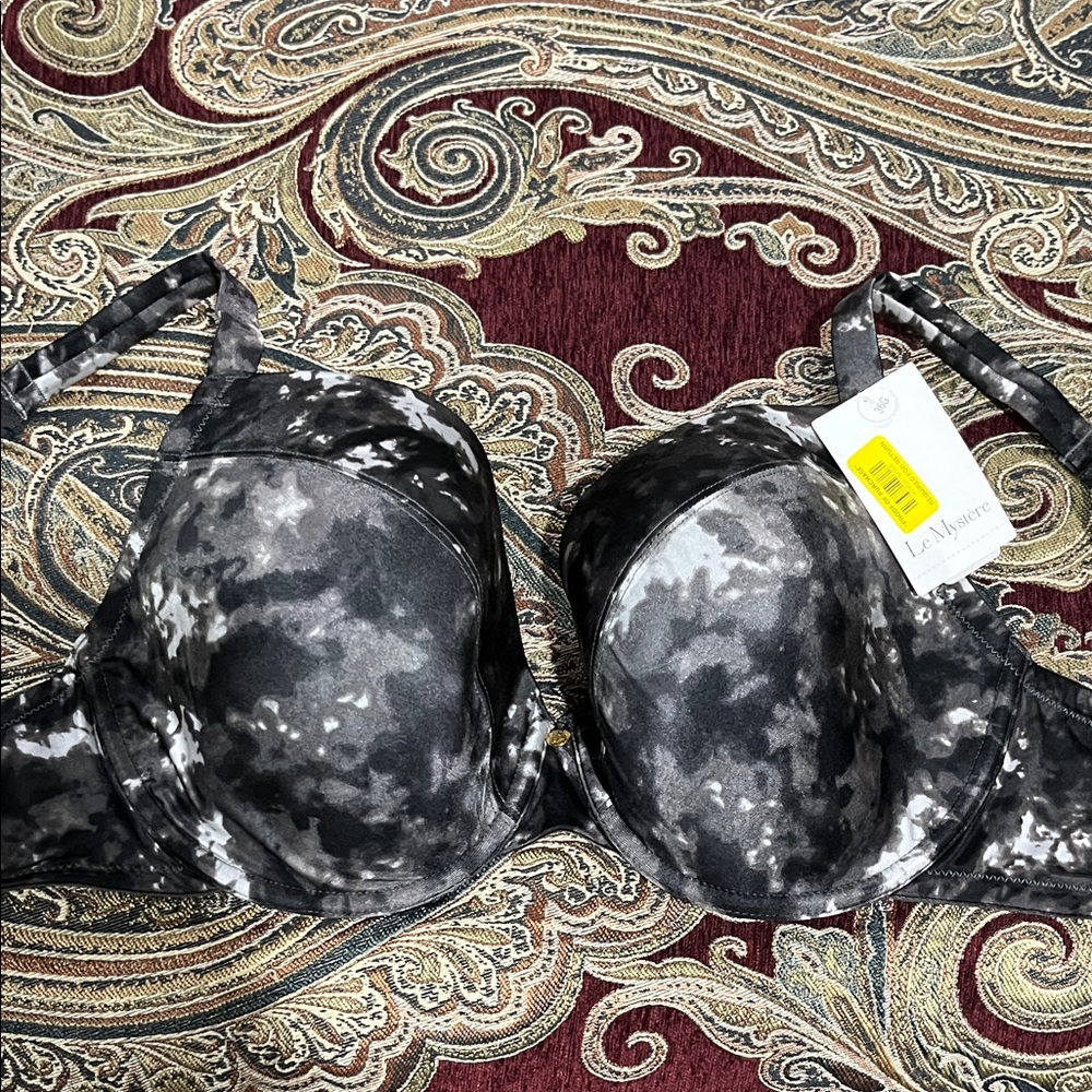 Le Mystere Women's Gray Patterned Bra